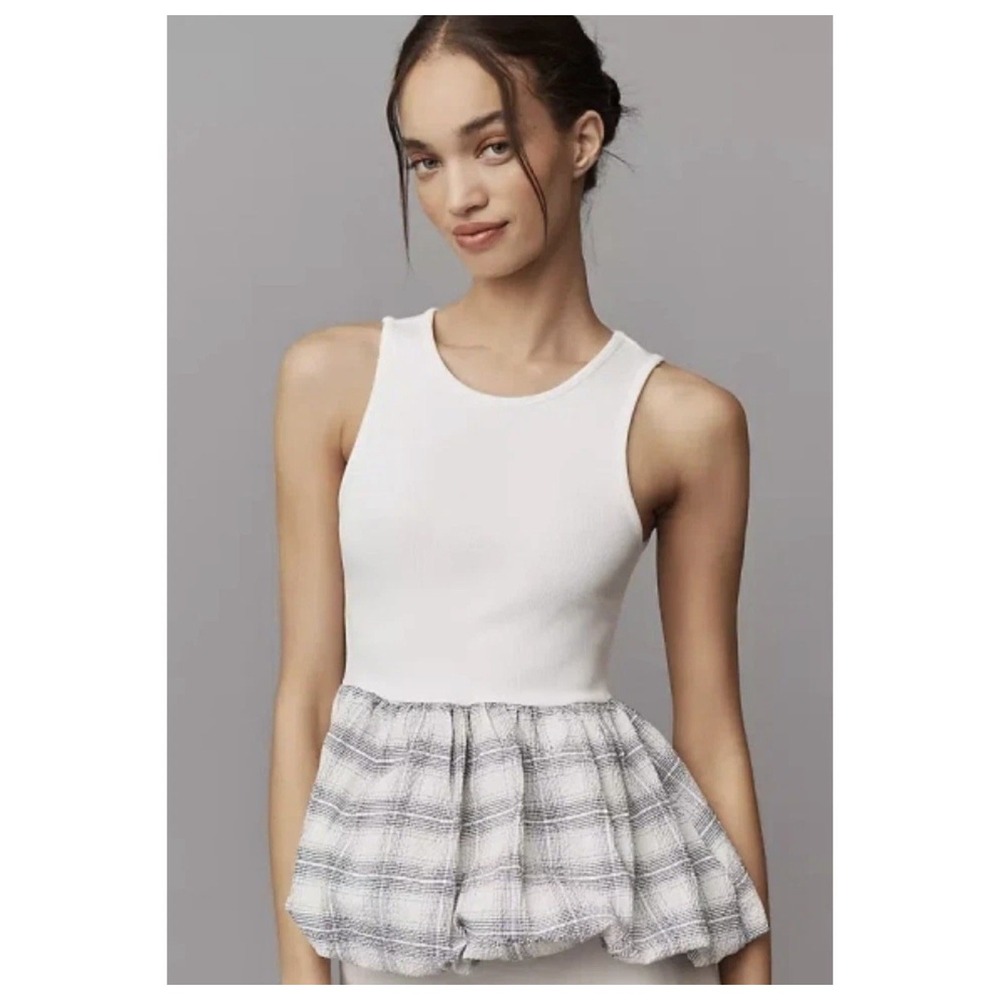 Maeve Anthropologie Bubble Peplum Tank Top Size medium